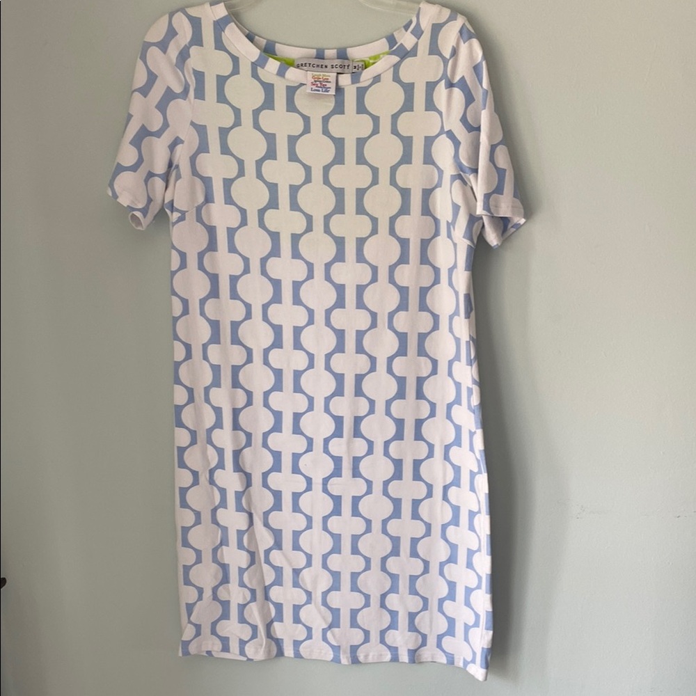 Gretchen Scott Designs Sky Blue and White Top
